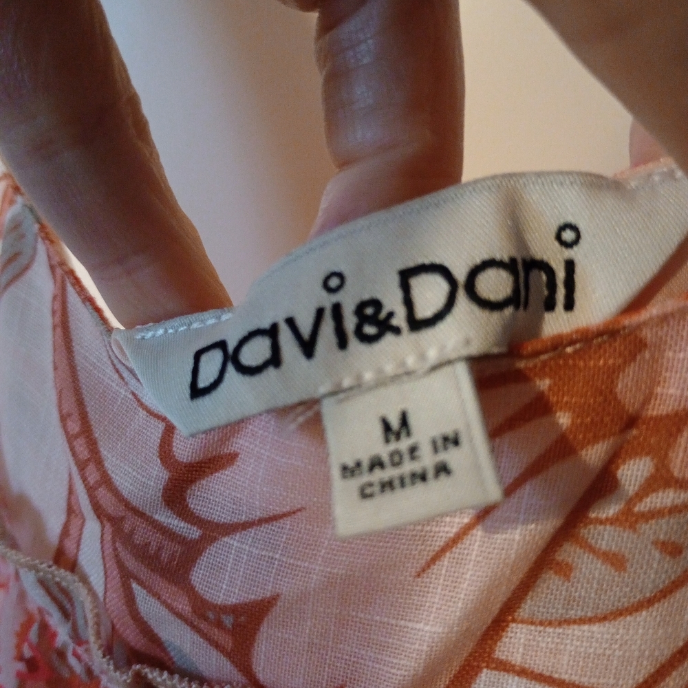 Davi & Dani Pink Coral Patterned Sleeveless Maxi Dress with Lining Size Medium - Picture 12 of 14